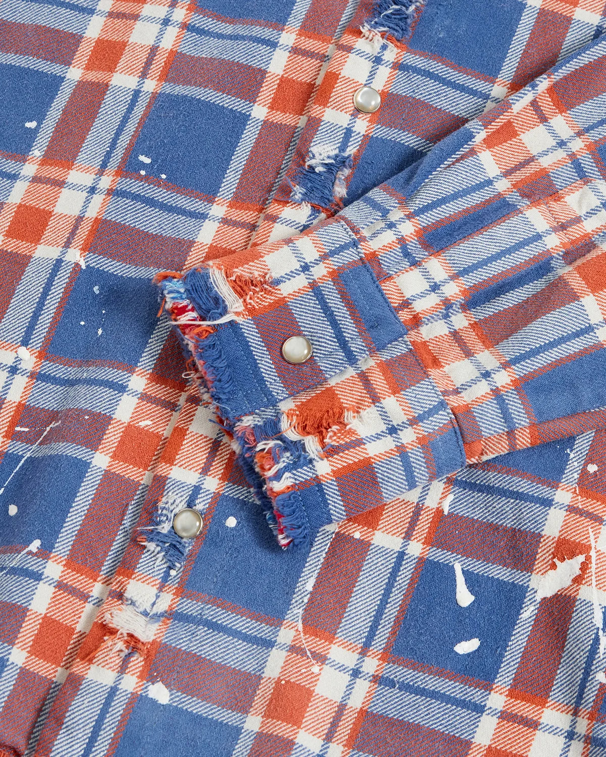 LNM Washed Distressed Plaid Shirt