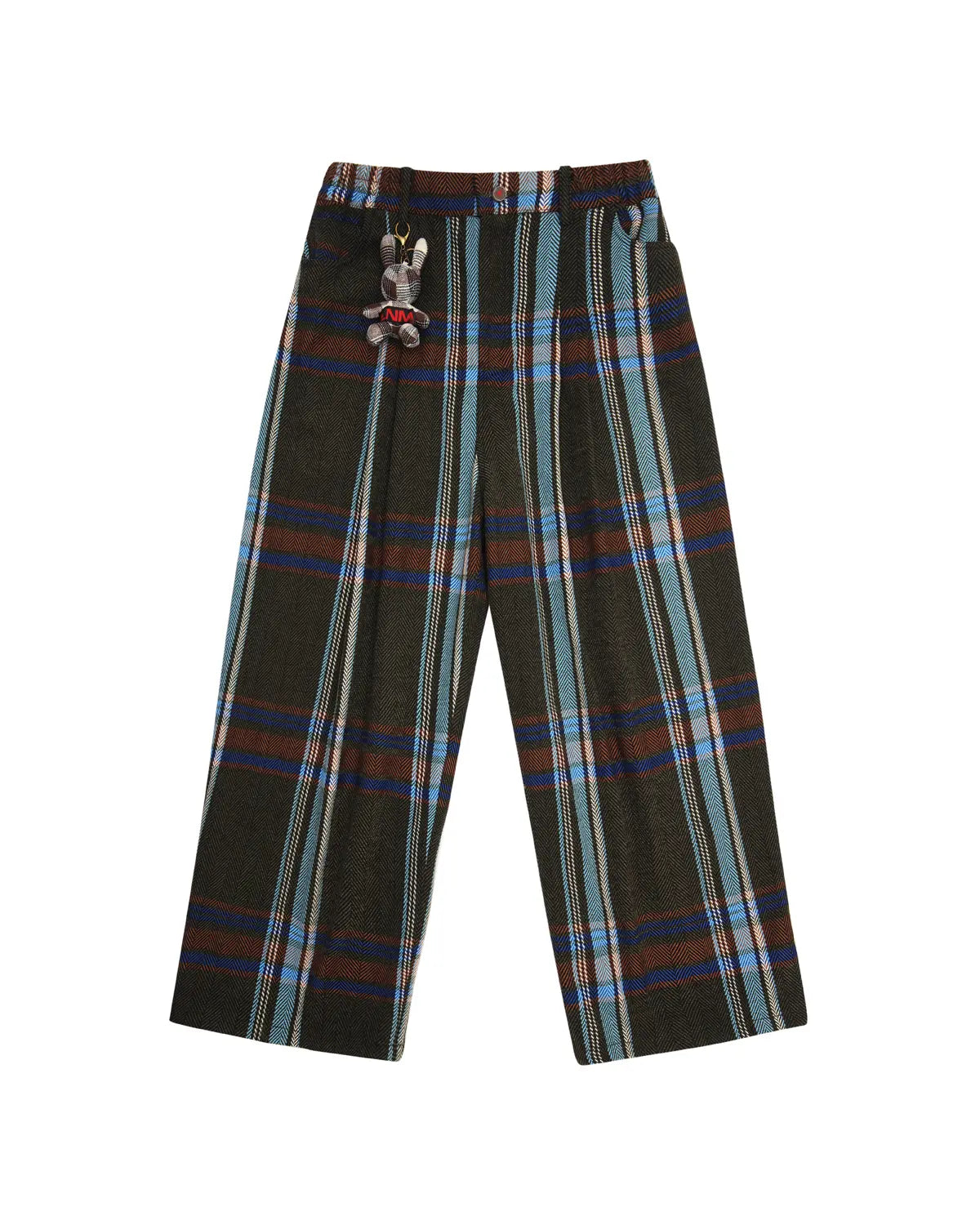LNM Yarn-Dyed Large-Check Wide-Leg Pants