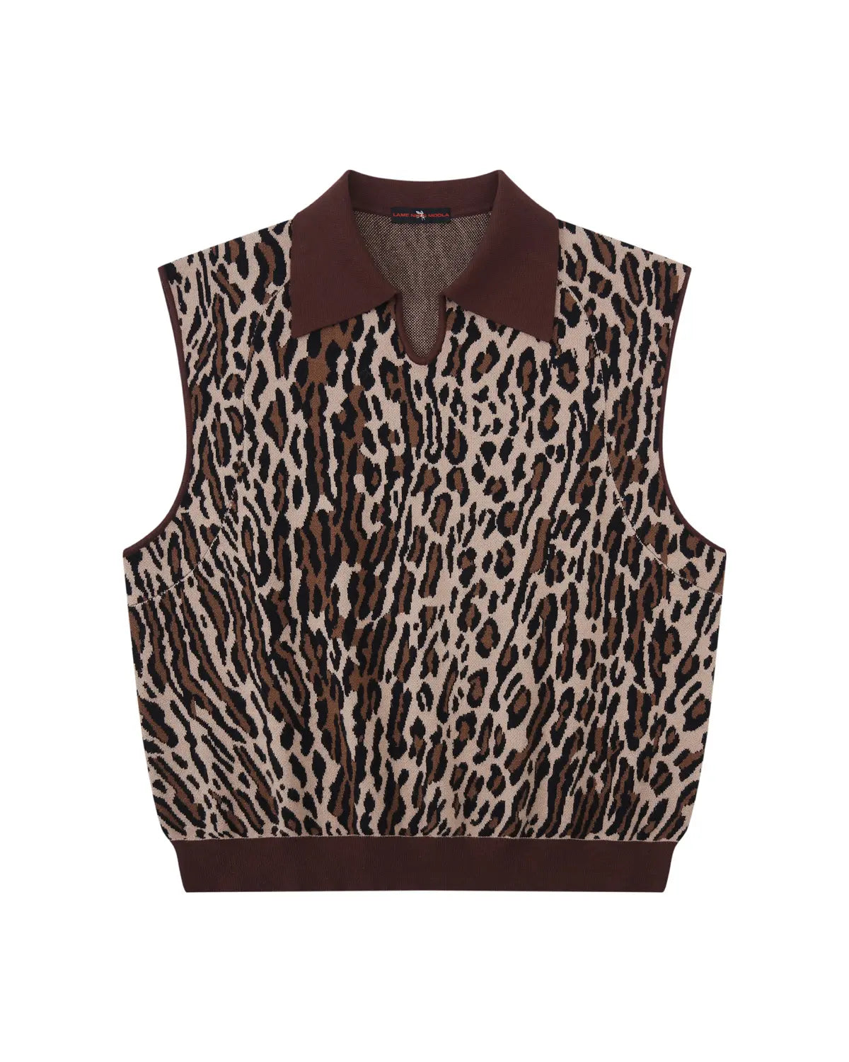 LNM Leopard Print Knit Vest
