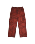 LNM Red Retro Tree Pattern Cargo Pants