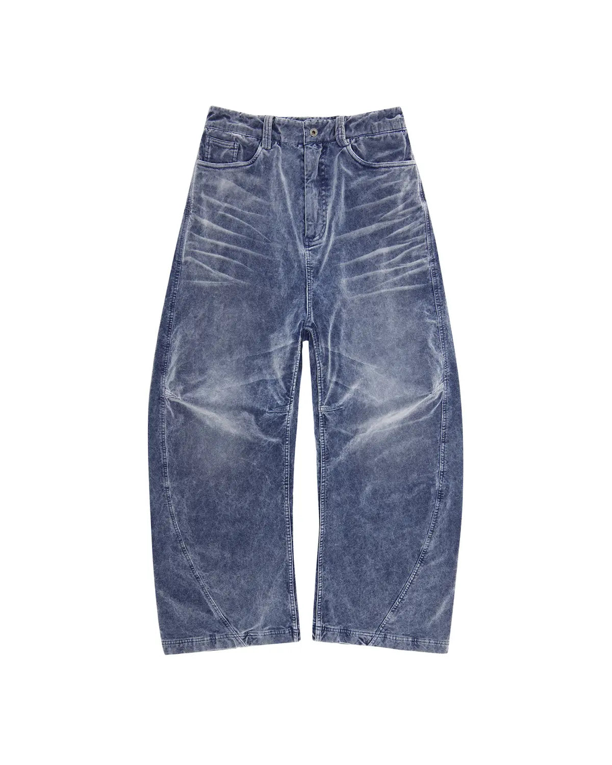 LNM Vintage Washed Blue Brushed Curved Jeans
