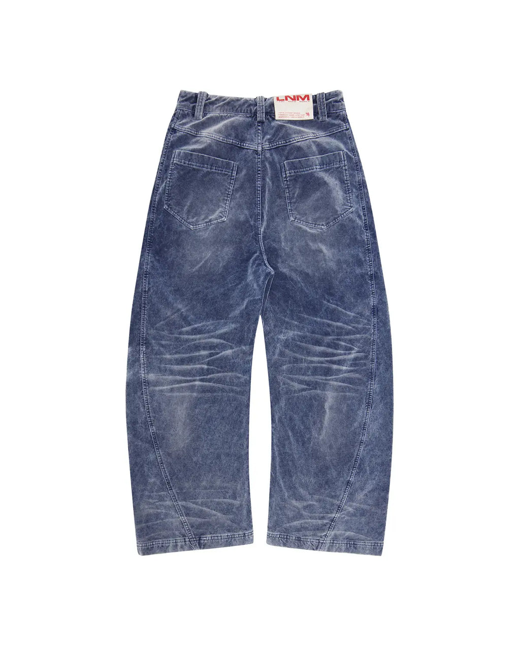 LNM Vintage Washed Blue Brushed Curved Jeans