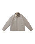 LNM Leopard Fur-Collar Slub Twill Jacket