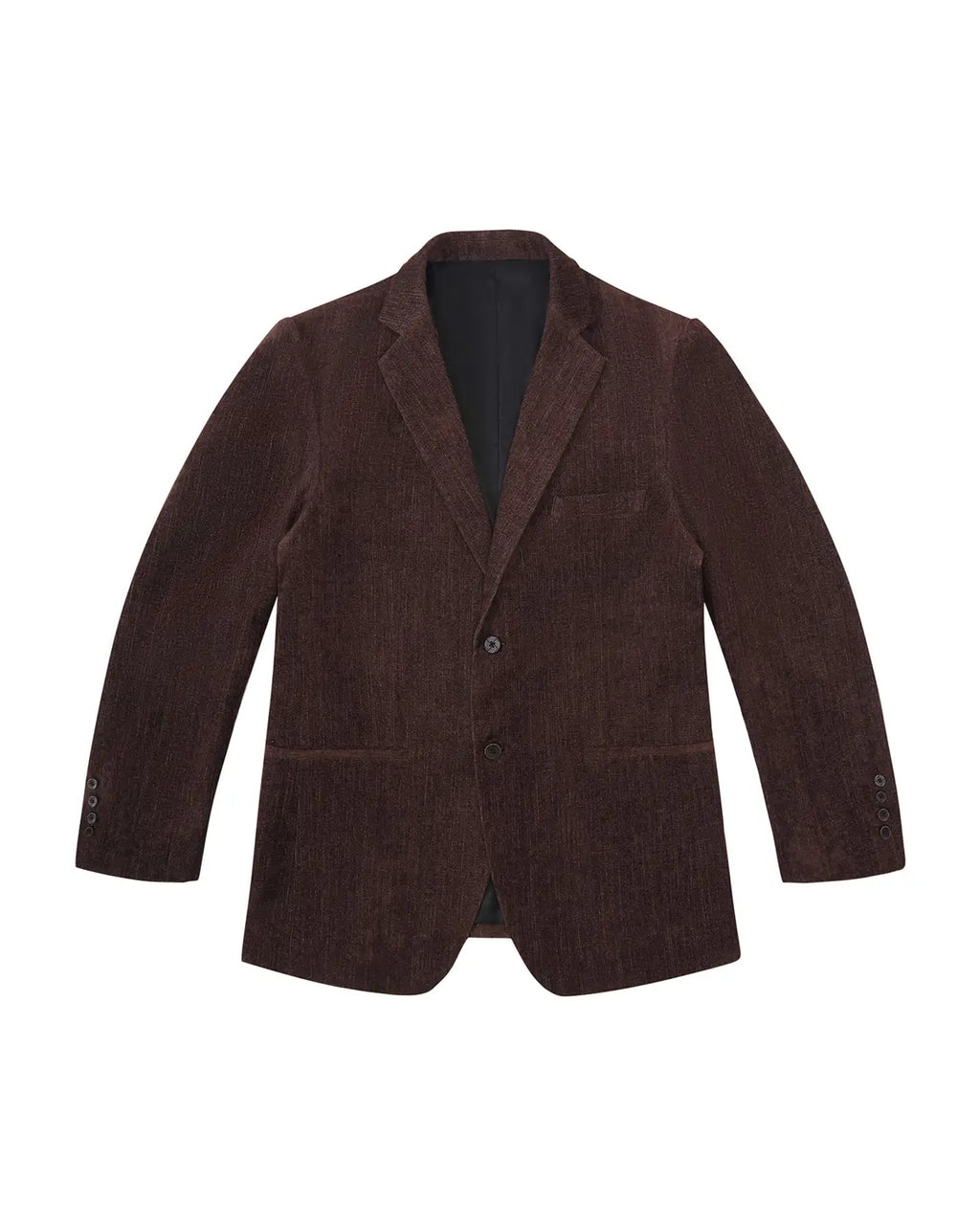 Slim-Fit Brown Brushed Fabric Blazer
