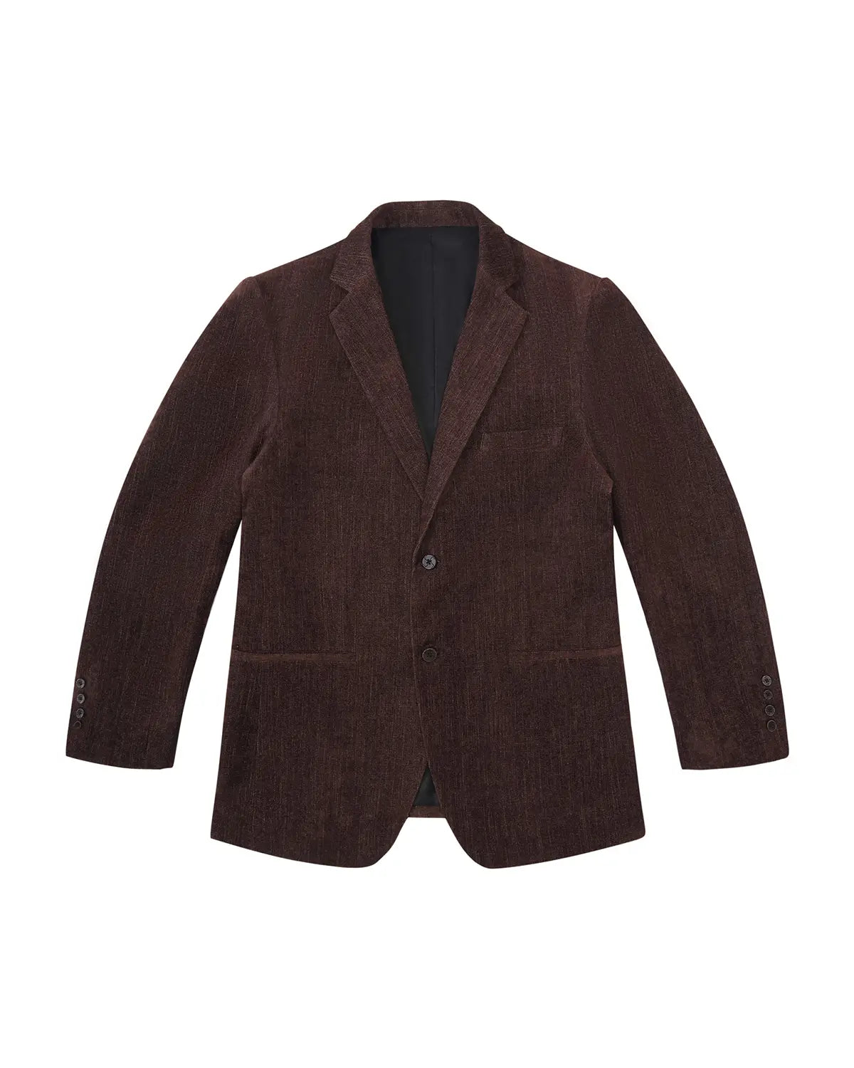 Slim-Fit Brown Brushed Fabric Blazer