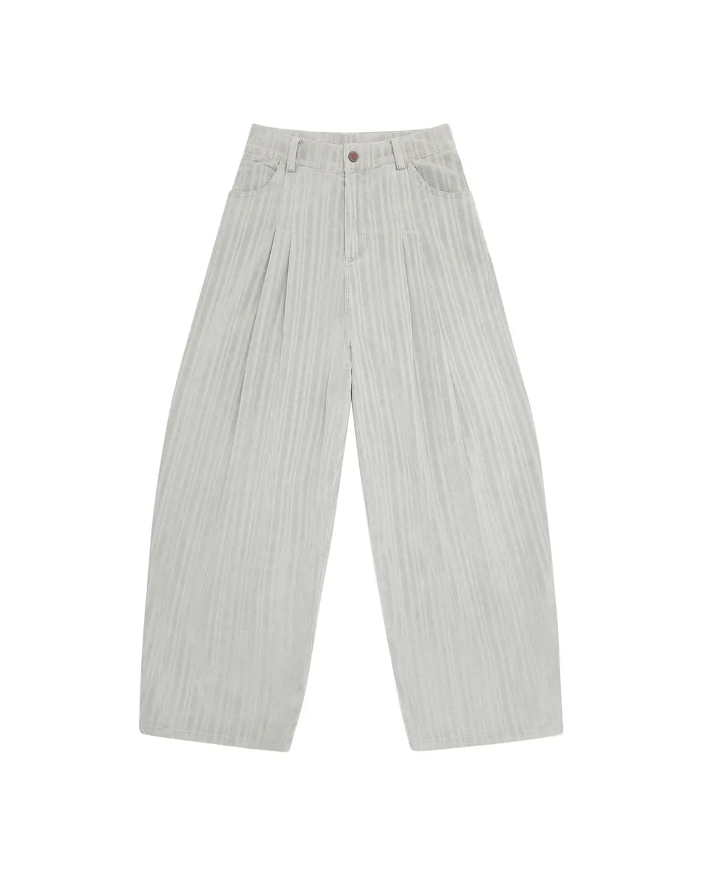 LNM Adjustable Hem Grey-White Striped Pants