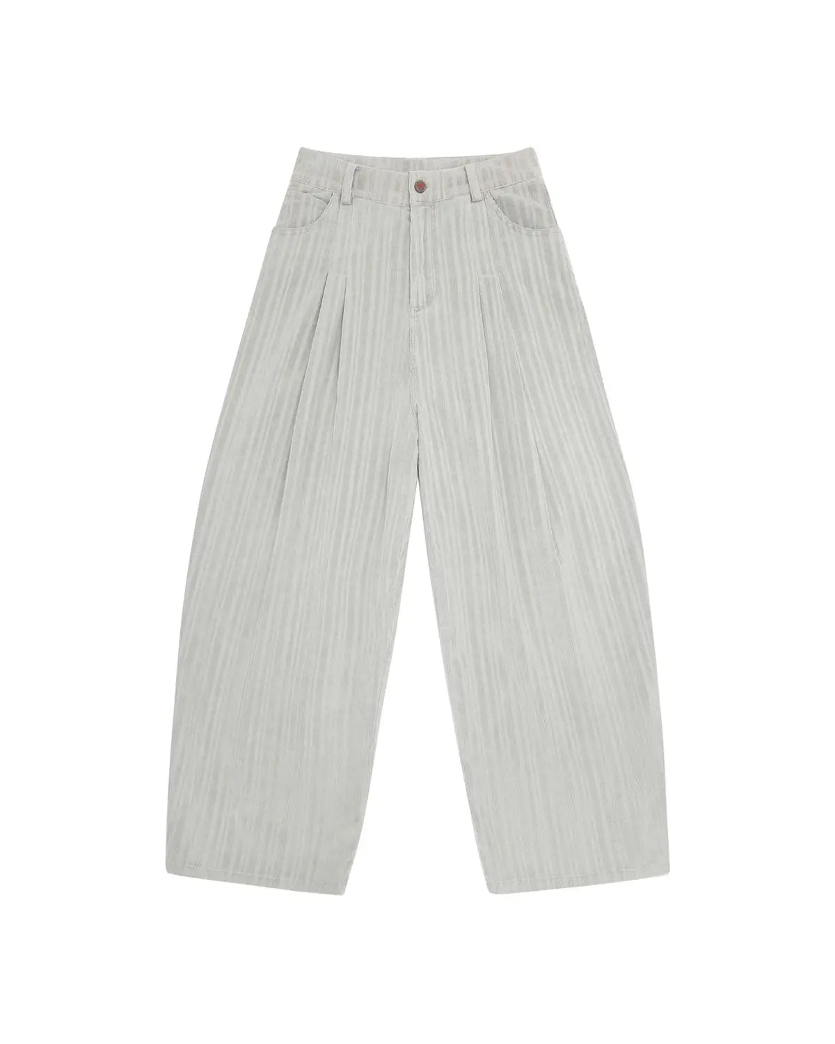 LNM Adjustable Hem Grey-White Striped Pants