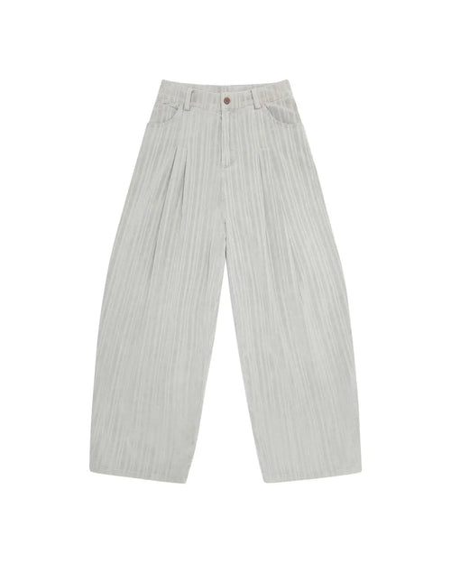 LNM Adjustable Hem Grey-White Striped Pants