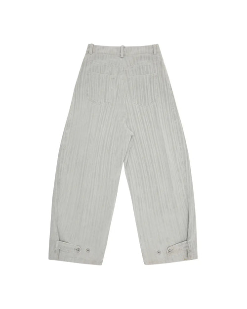 LNM Adjustable Hem Grey-White Striped Pants