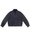 LNM Relaxed-Fit Cable-Knit Navy Cardigan Jacket