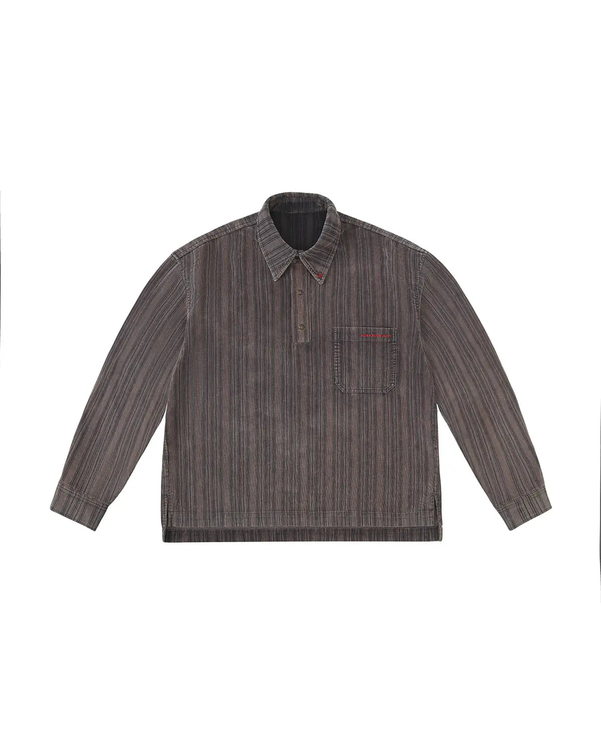 LNM Striped Washed Corduroy Long-Sleeve Shirt