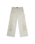 LNM Hand-Splattered Distressed Stripe Denim Jeans