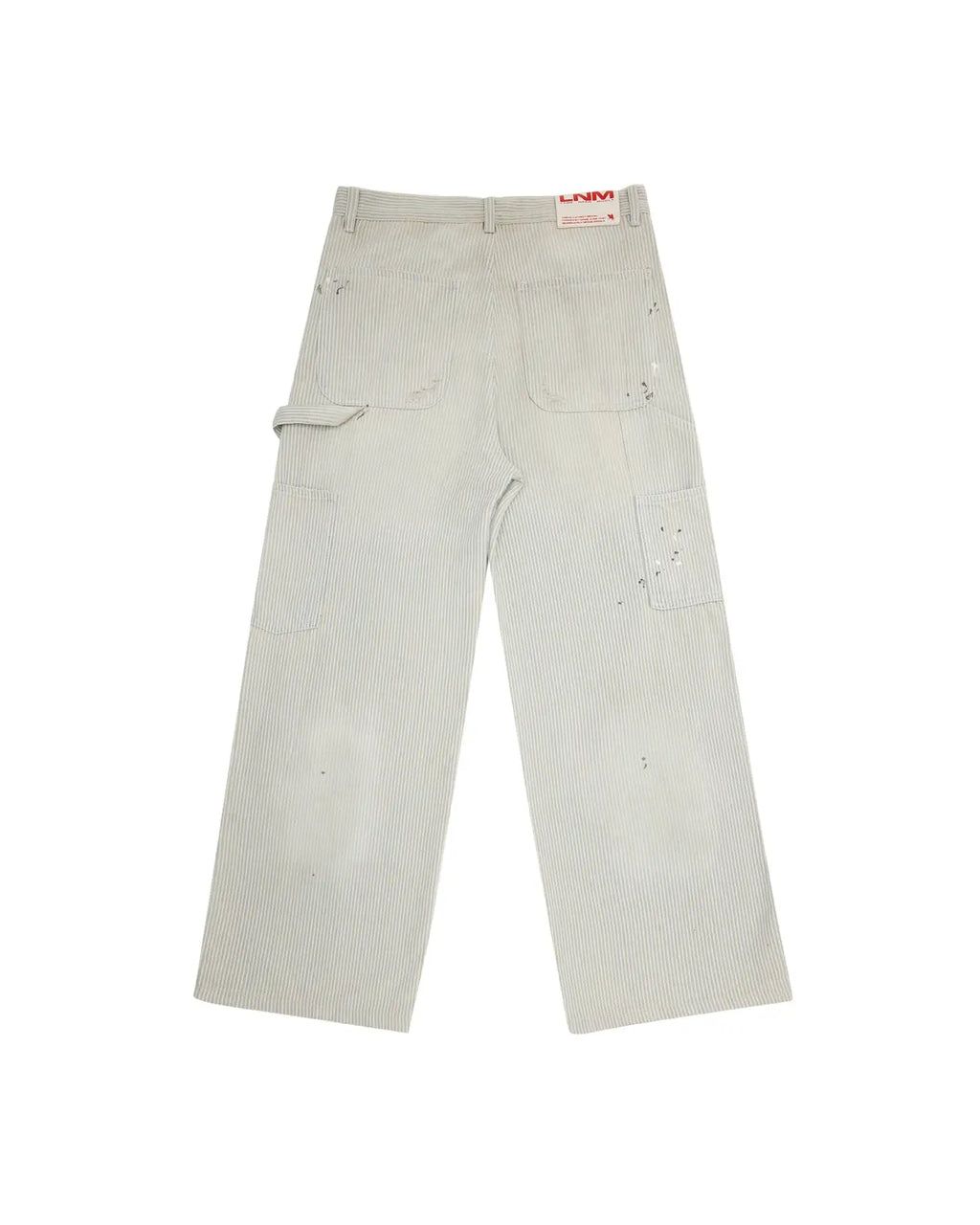 LNM Hand-Splattered Distressed Stripe Denim Jeans