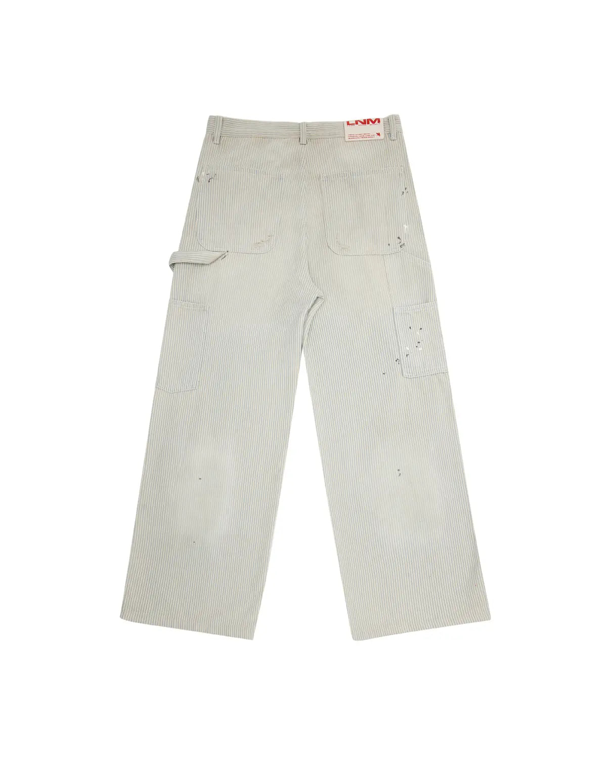 LNM Hand-Splattered Distressed Stripe Denim Jeans