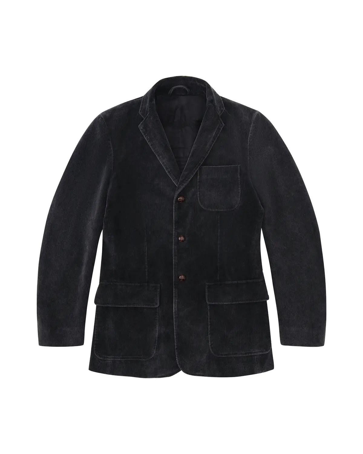 LNM Washed Black Embroidered Corduroy Blazer