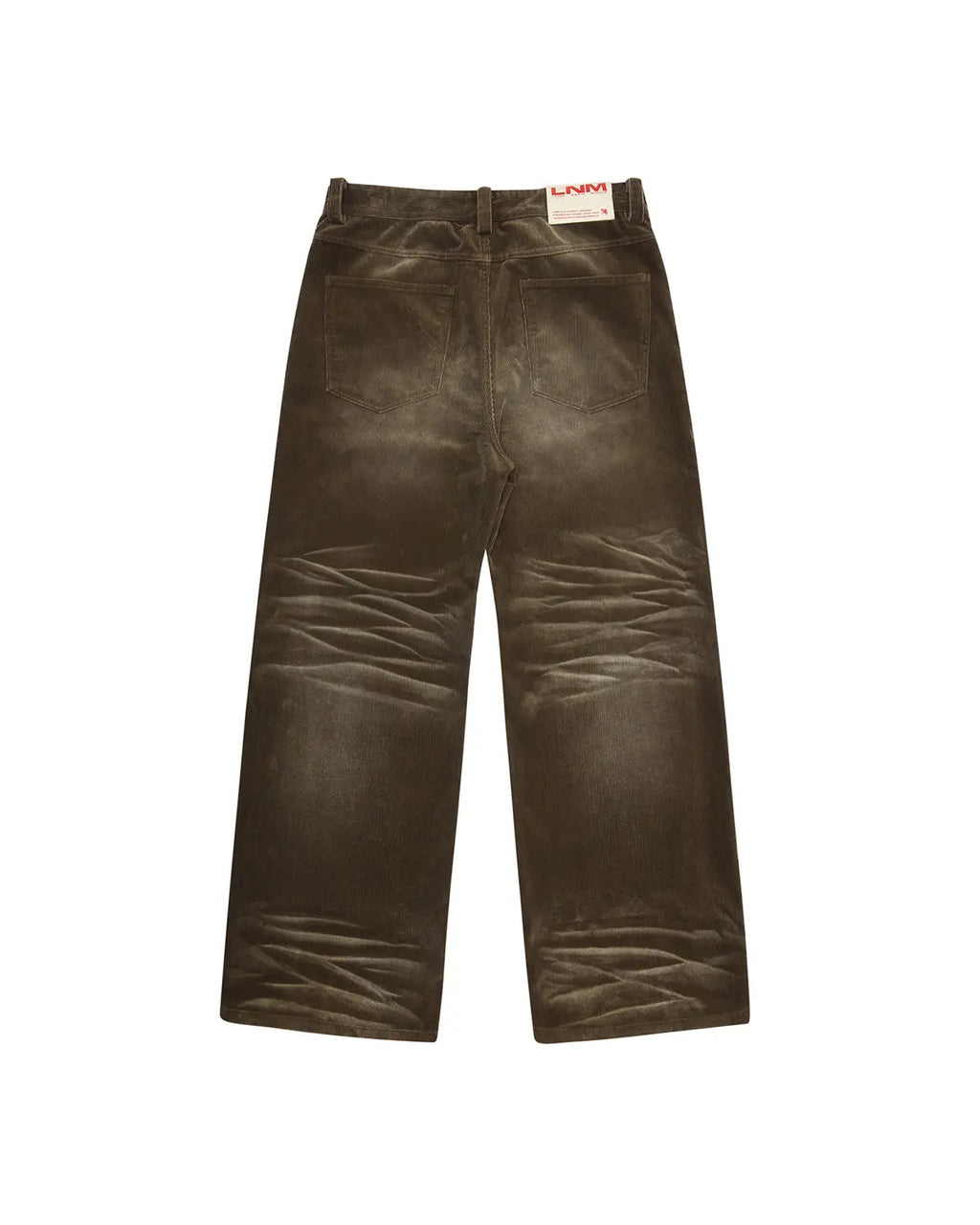 LNM Washed Brown Corduroy Straight-Leg Pants