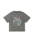 LNM Hong Kong Style Retro Washed Print T-Shirt Gray