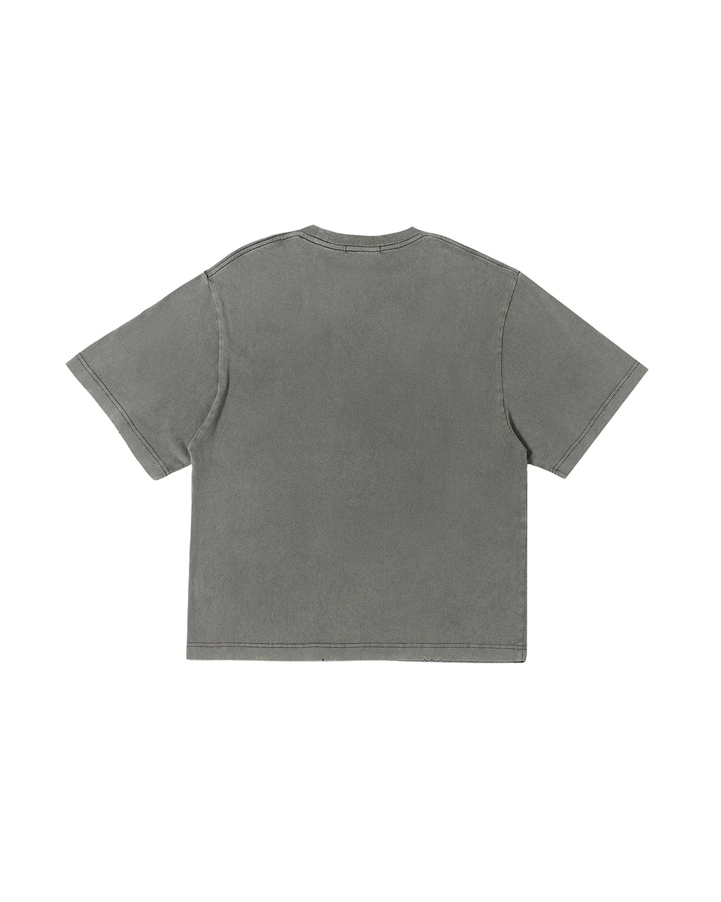 LNM Hong Kong Style Retro Washed Print T-Shirt Gray