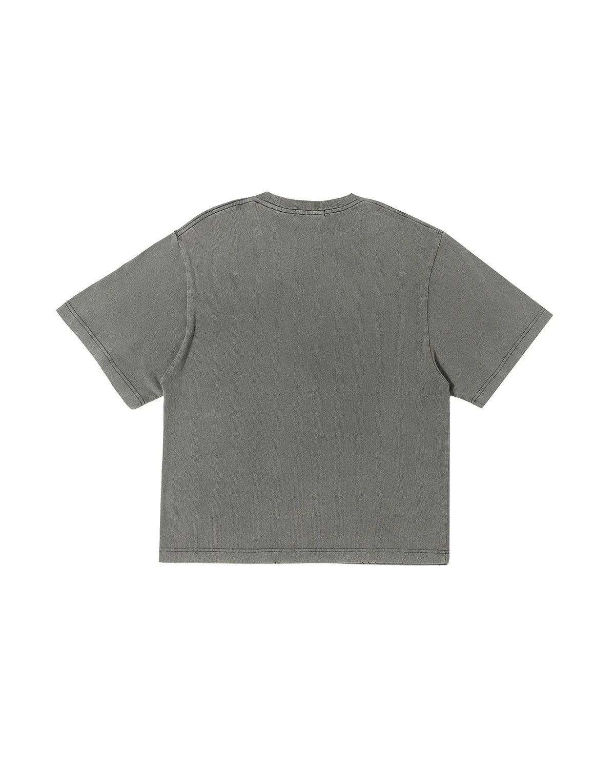 LNM Hong Kong Style Retro Washed Print T-Shirt Gray