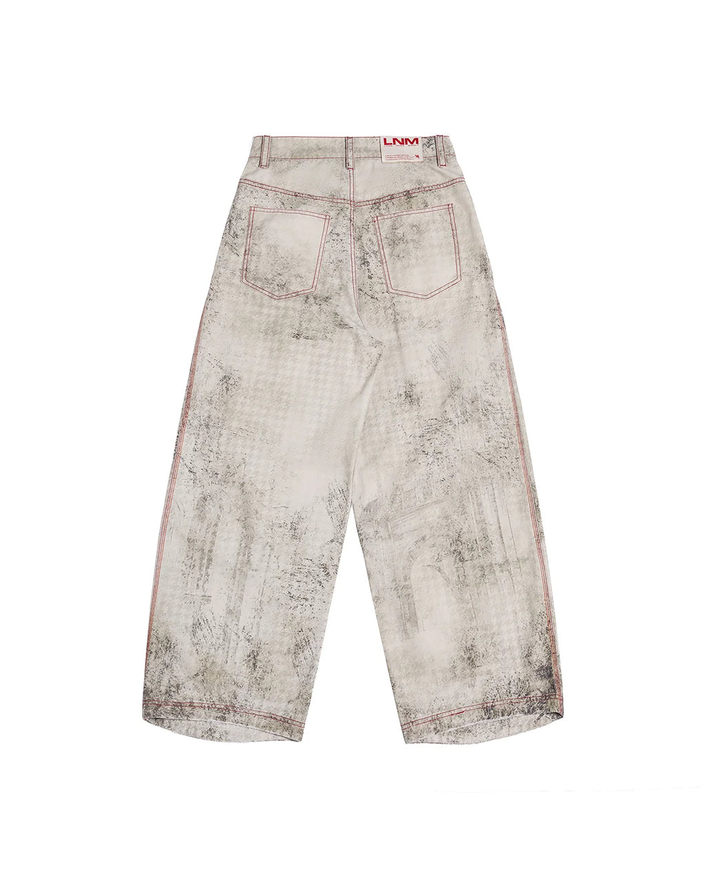 LNM Washed Houndstooth Graphic Cargo Pants