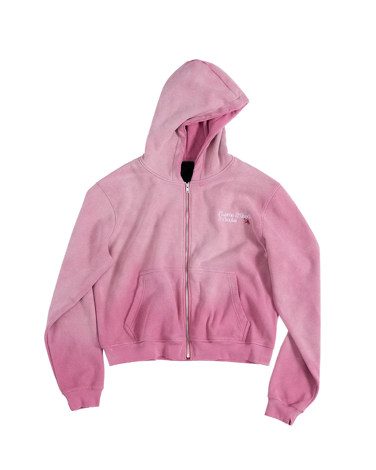 LNM Washed Waffle Zip-Up Hoodie
