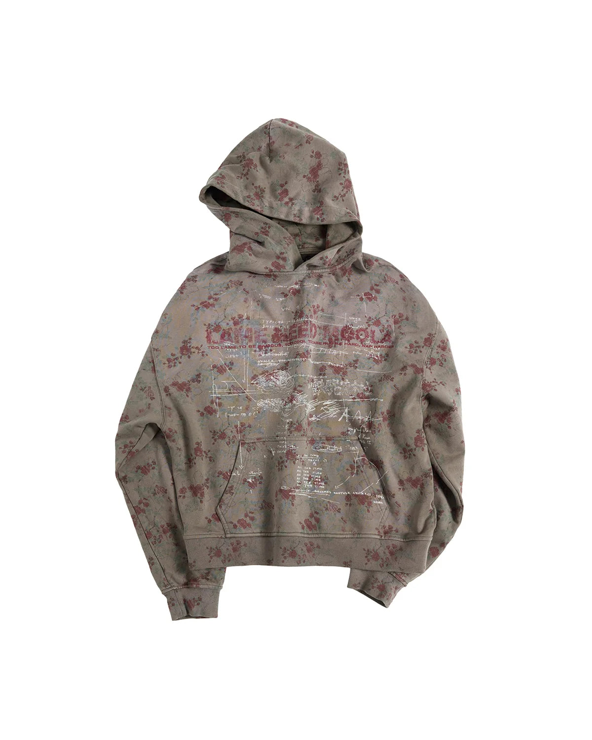 LNM All-Over Plum Blossom Print Hoodie