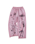 LNM Hand-Drawn Graffiti Print Sweatpants