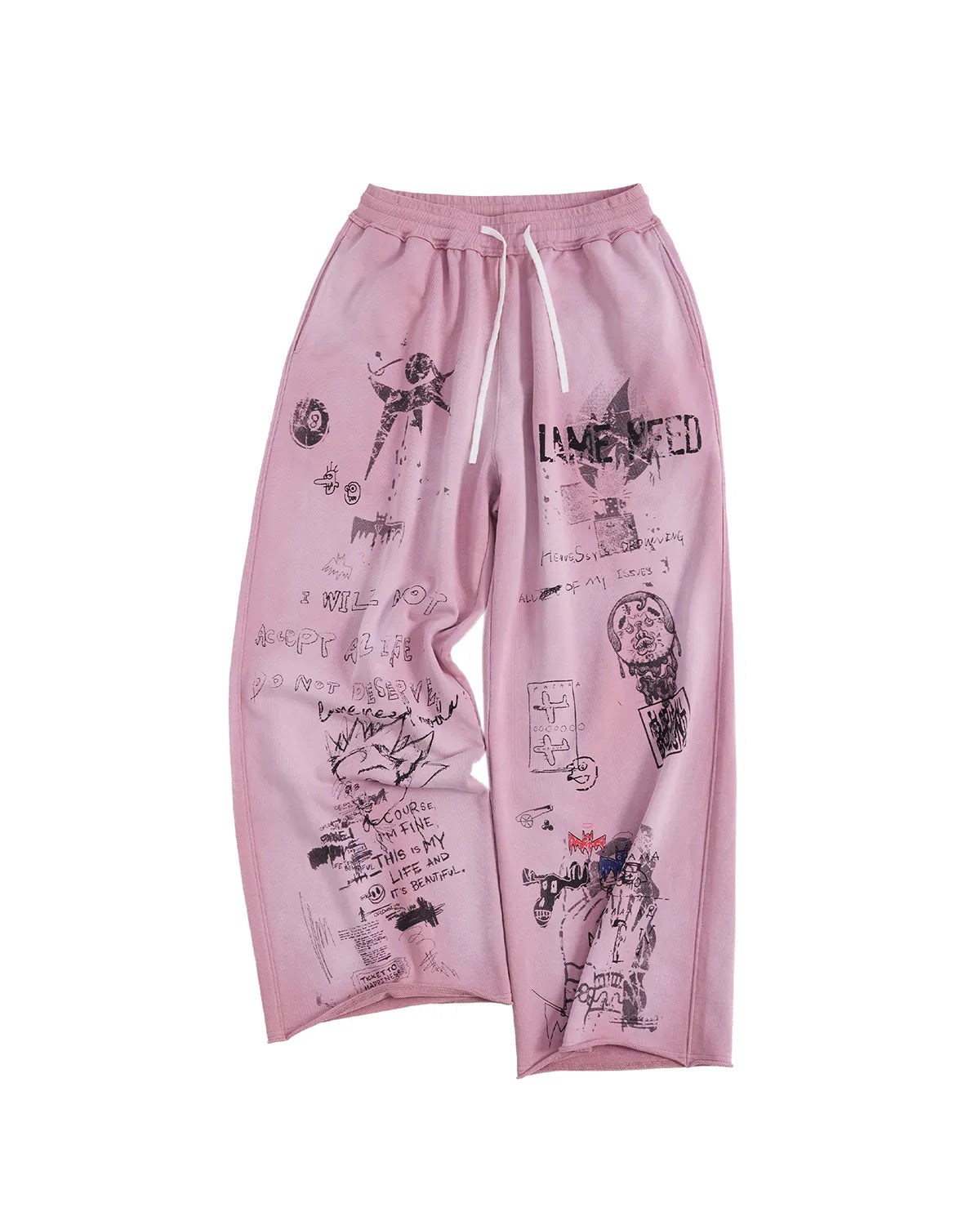 LNM Hand-Drawn Graffiti Print Sweatpants