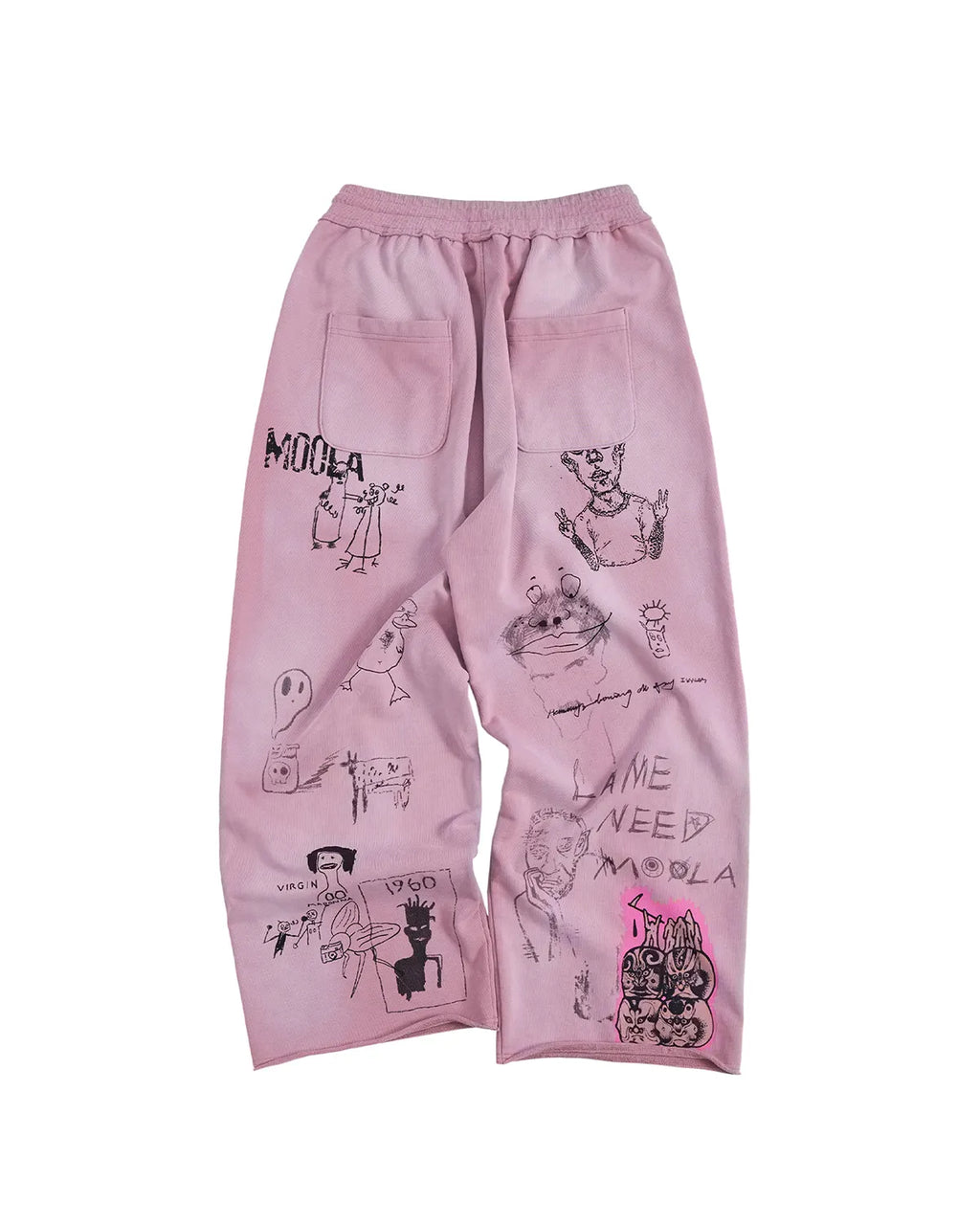 LNM Hand-Drawn Graffiti Print Sweatpants
