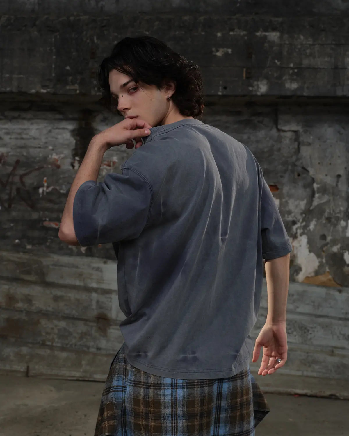LNM Hand-Tie-Dyed Washed T-Shirt Blue