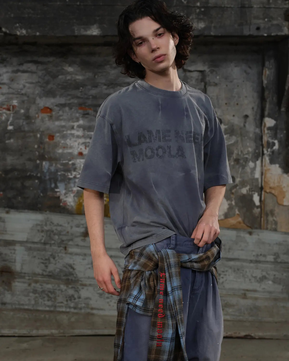 LNM Hand-Tie-Dyed Washed T-Shirt Blue