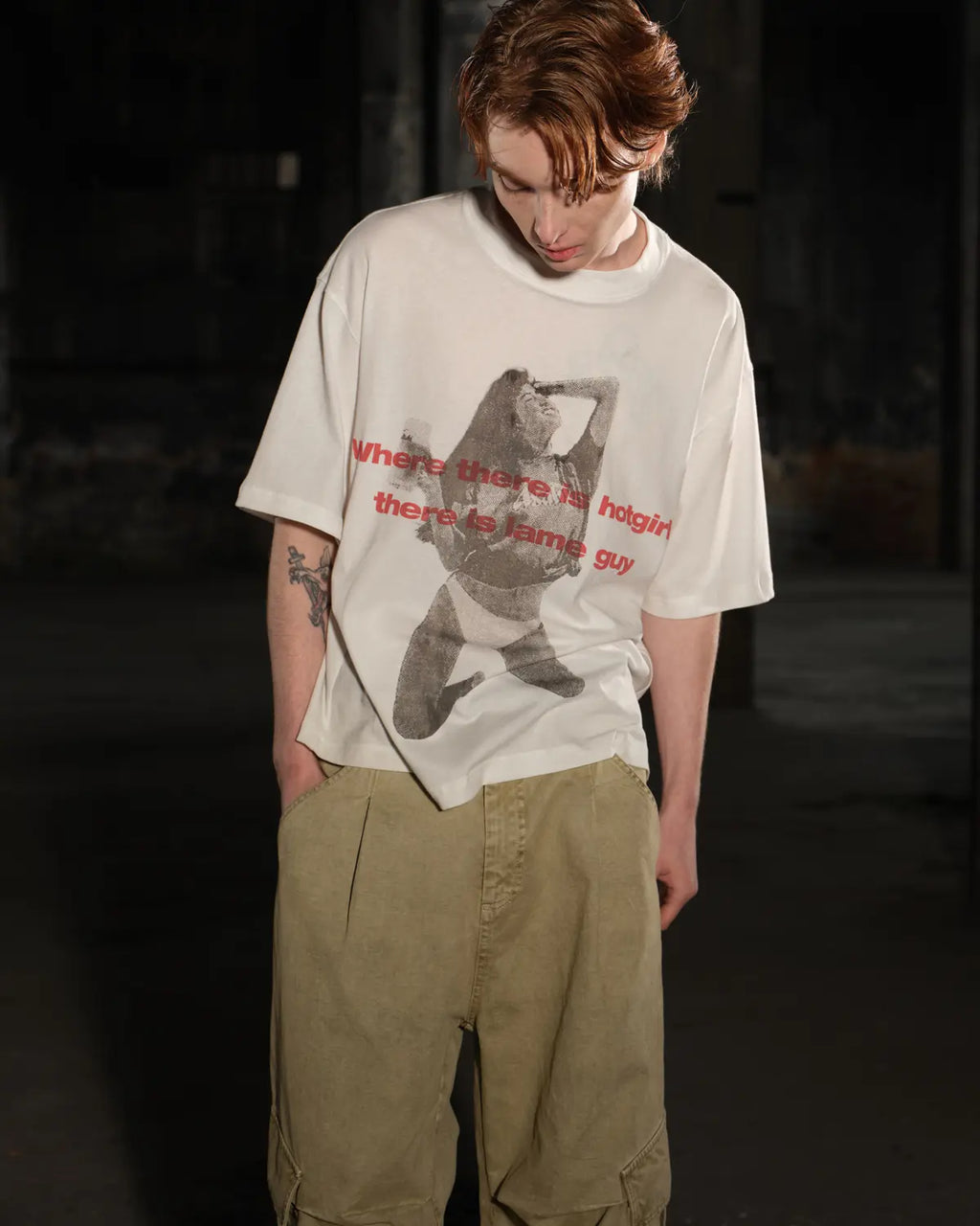 LNM “Hotgirl” Faded Graphic Short-Sleeve T-Shirt