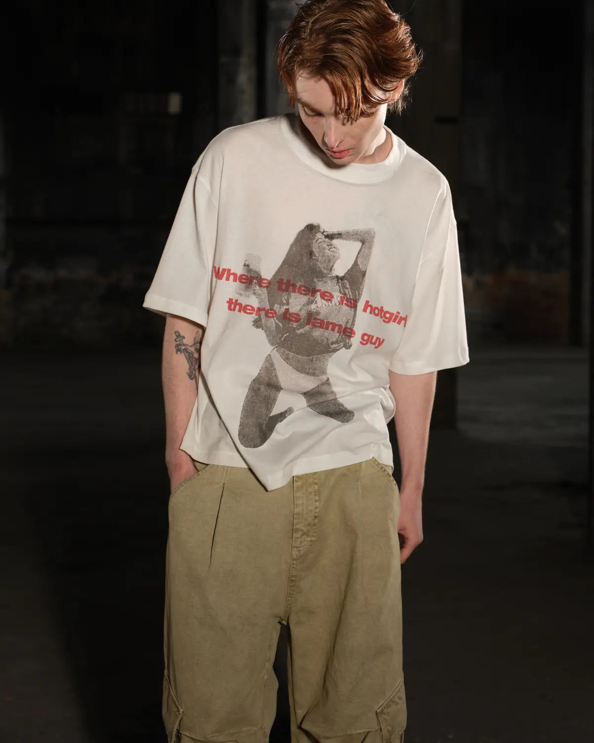 LNM “Hotgirl” Faded Graphic Short-Sleeve T-Shirt