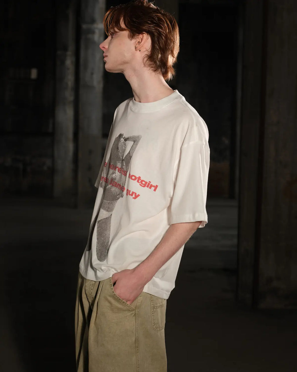 LNM “Hotgirl” Faded Graphic Short-Sleeve T-Shirt