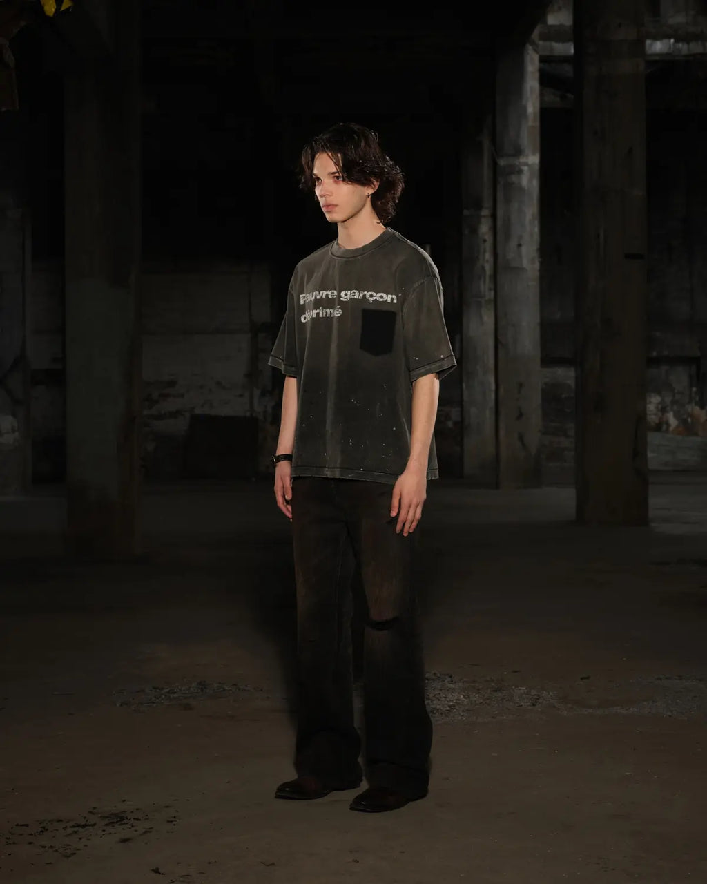 LNM Black Distressed Blood-Stained Denim Jeans