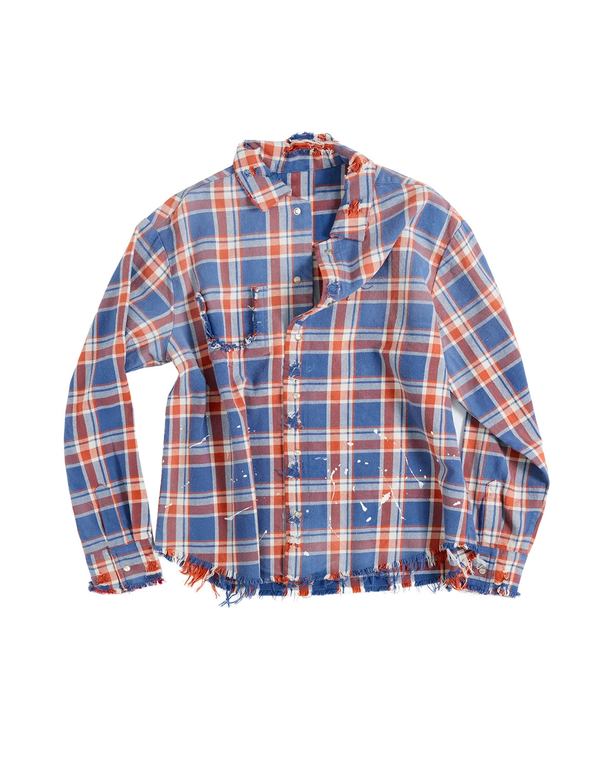 LNM Washed Distressed Plaid Shirt