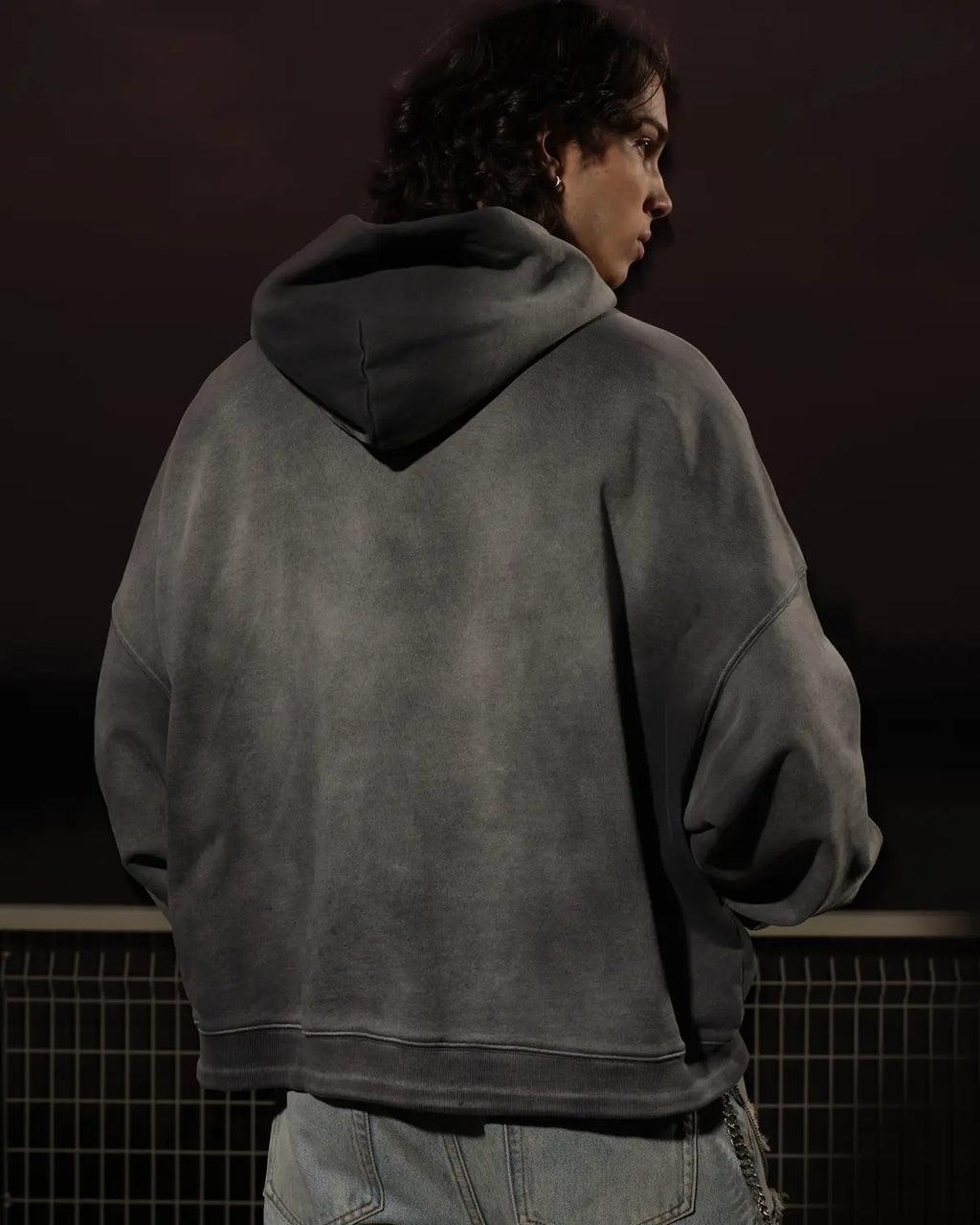 LNM Washed Grey Oversized Hoodie