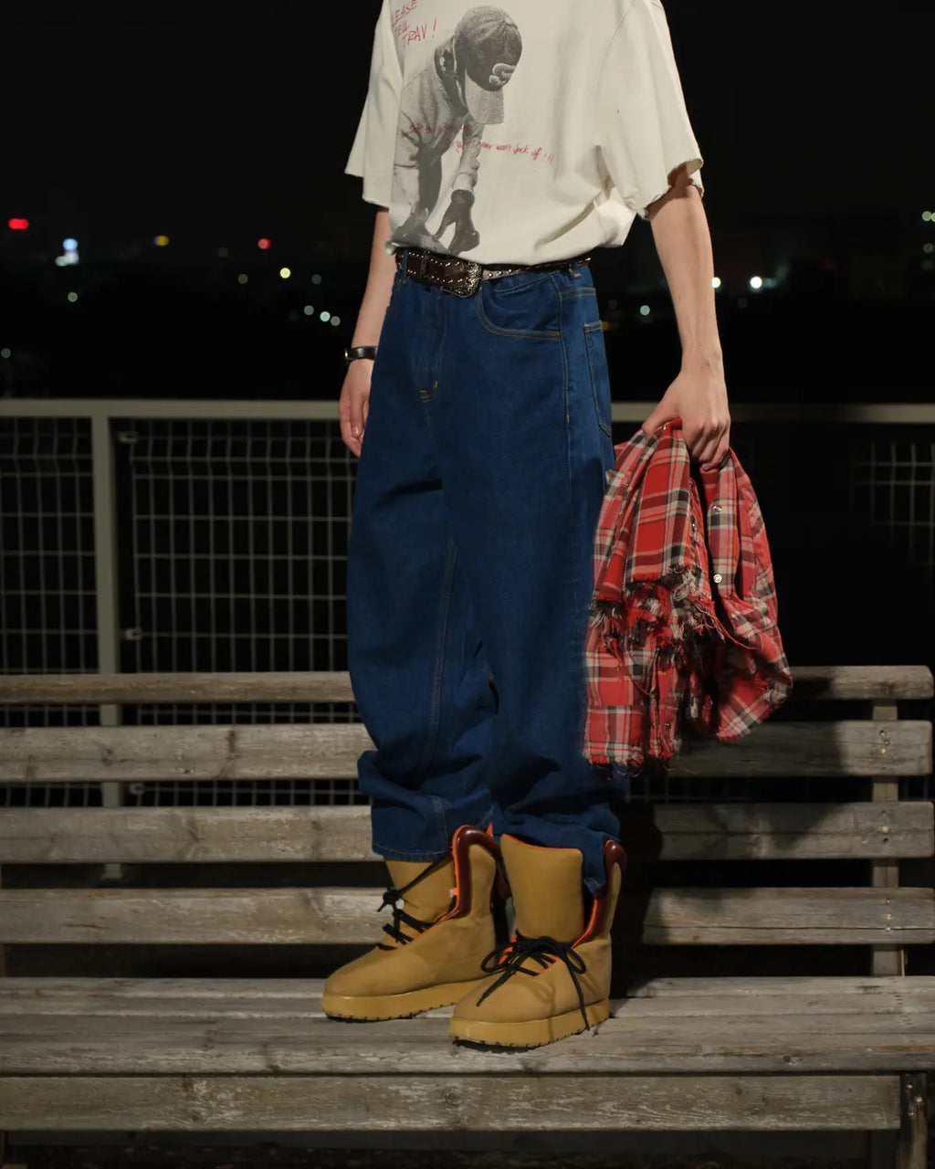 LNM Deep Indigo Cone Denim Straight-Leg Jeans