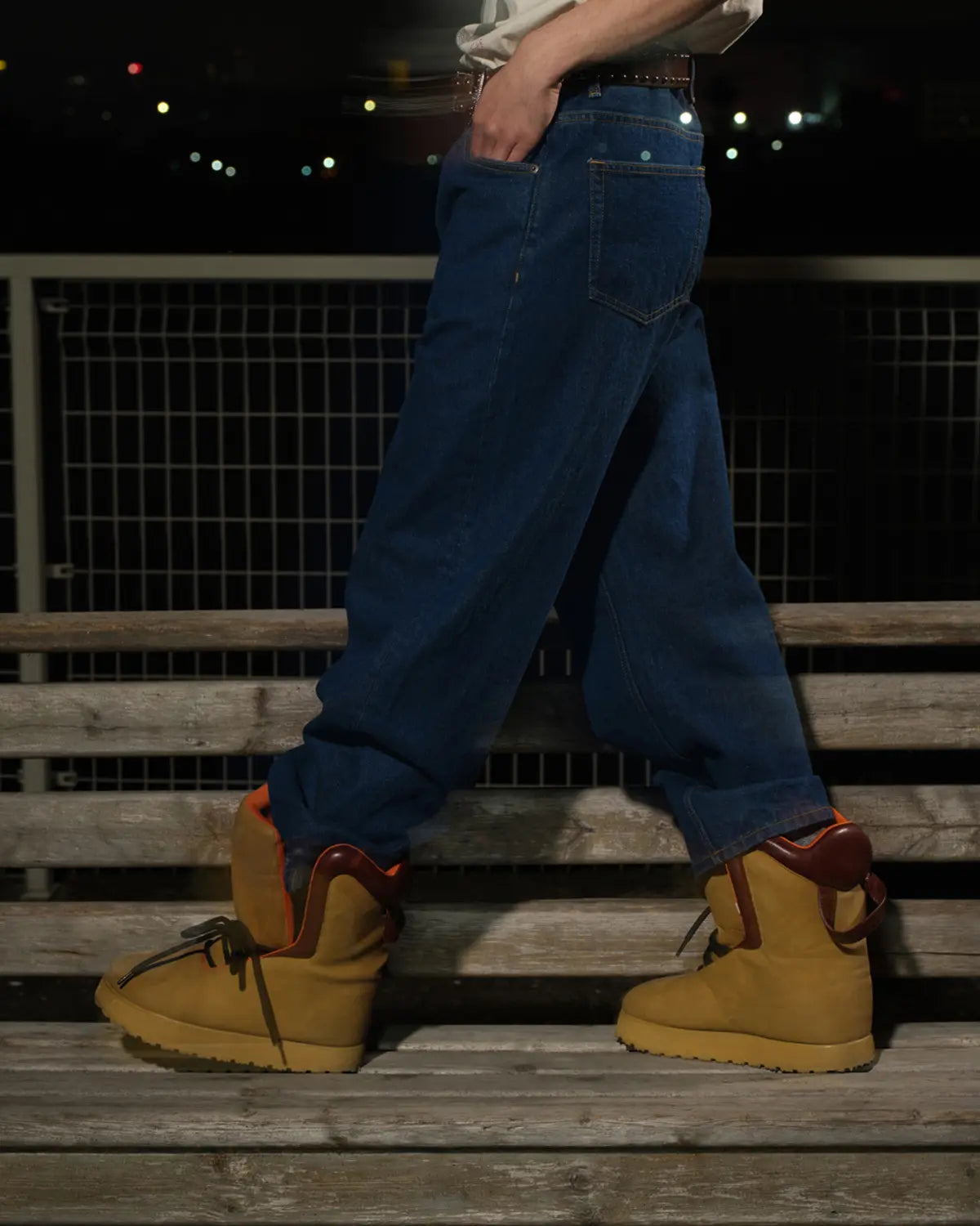 LNM Deep Indigo Cone Denim Straight-Leg Jeans